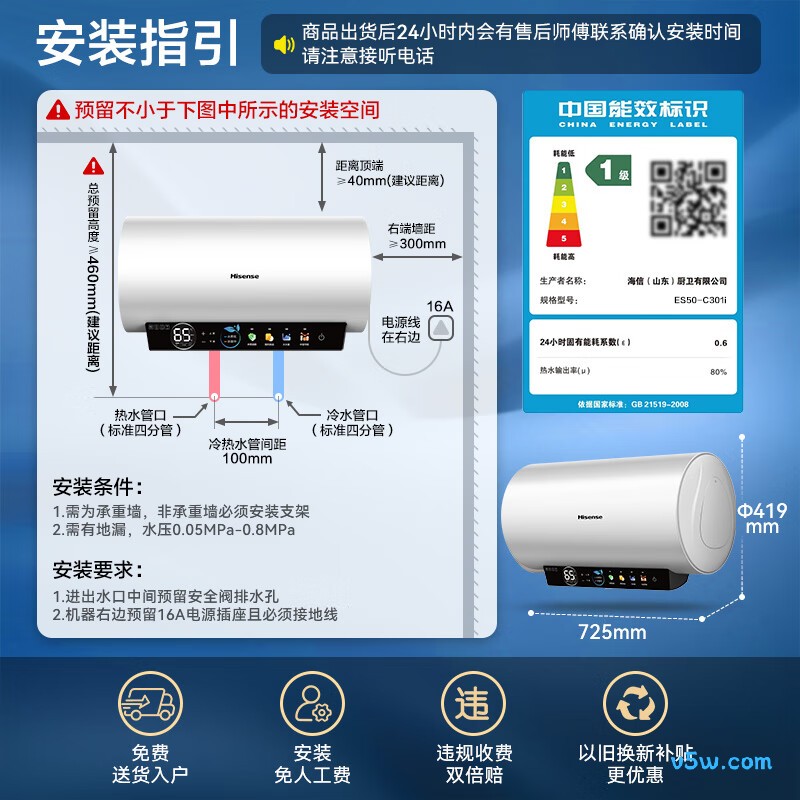 海信C301i电热水器图片