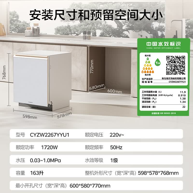 卡萨帝CYZW2267YYU1洗碗机图片