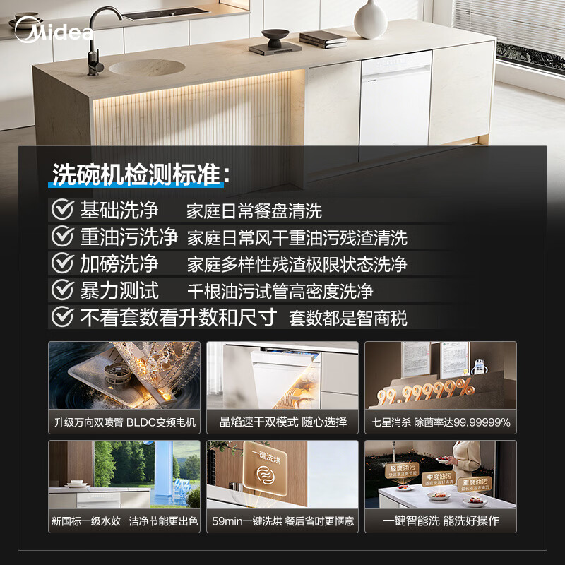 美的小西梅X7白洗碗机图片