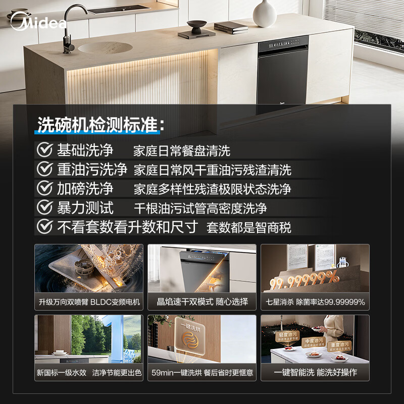 美的小西梅X7黑洗碗机图片