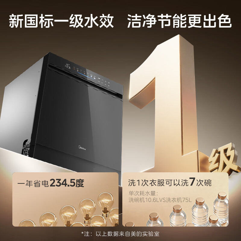 美的小西梅X7黑洗碗机图片