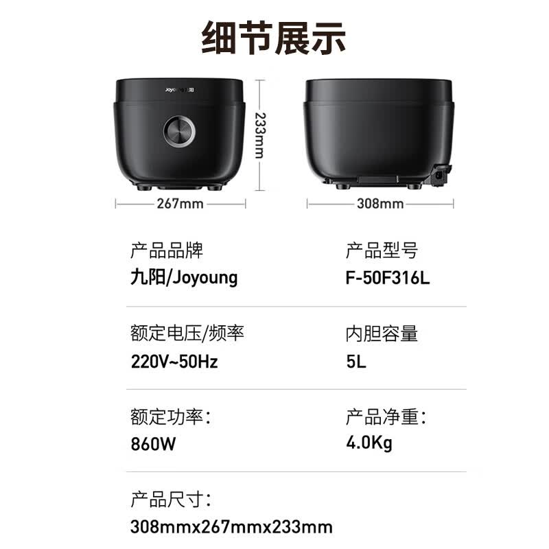 九阳F-50F316L电饭煲图片