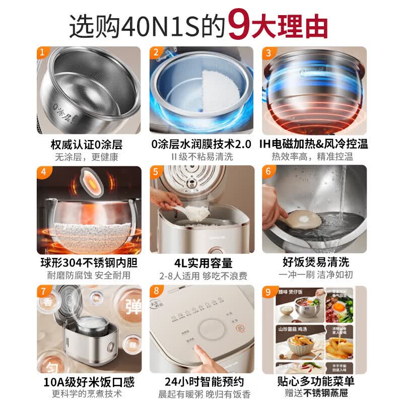 九阳40N1S电饭煲图片