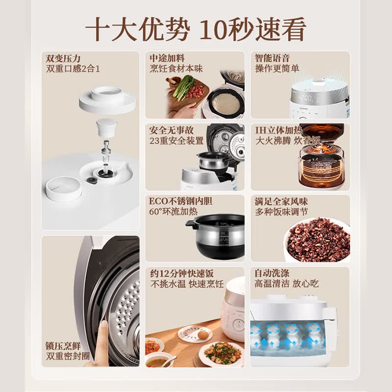 福库CRP-LHTR1011FW电饭煲图片