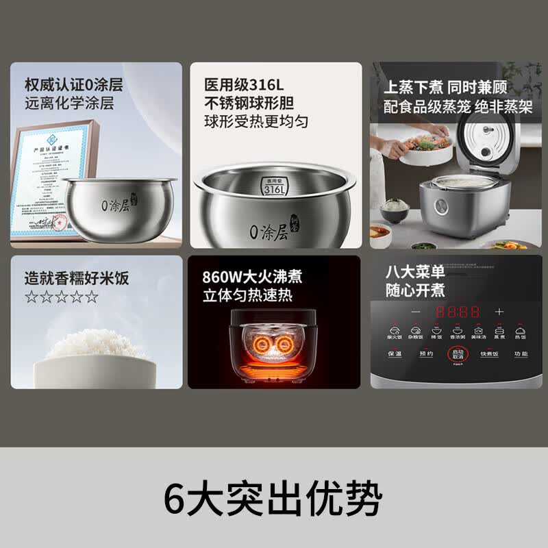 九阳F-40F316L电饭煲图片