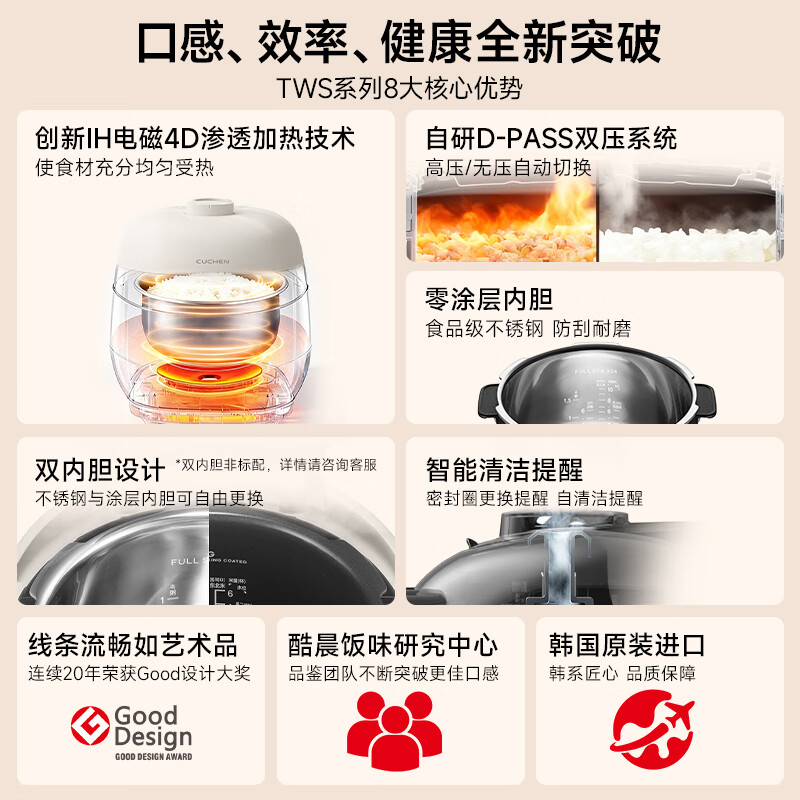 酷晨CRH-TWS1010MWCN电饭煲图片