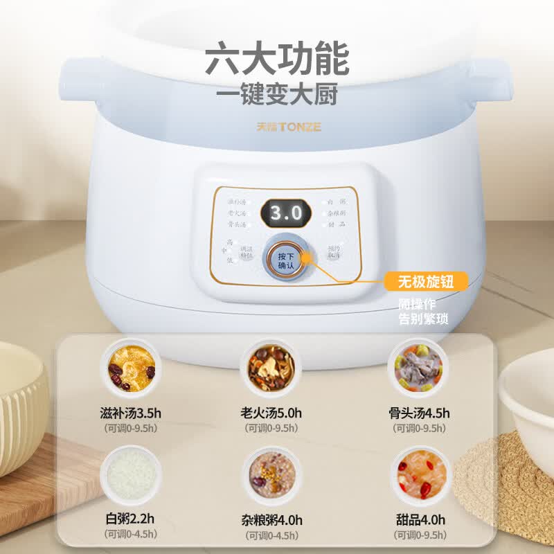 天际DGDD23A30BMBW电炖锅图片
