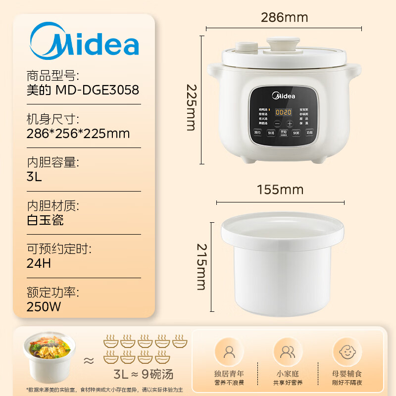 美的MD-DGE3058电炖锅图片