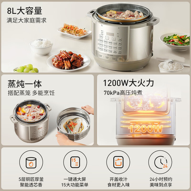九阳Y-80H20电压力锅图片