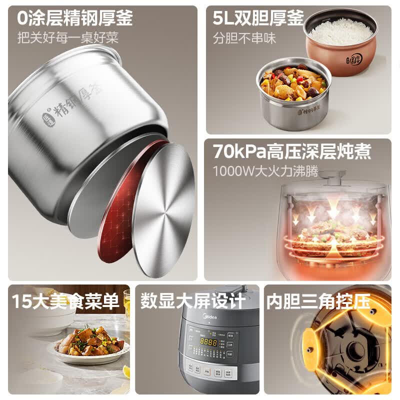 美的MY-C5856G电压力锅图片