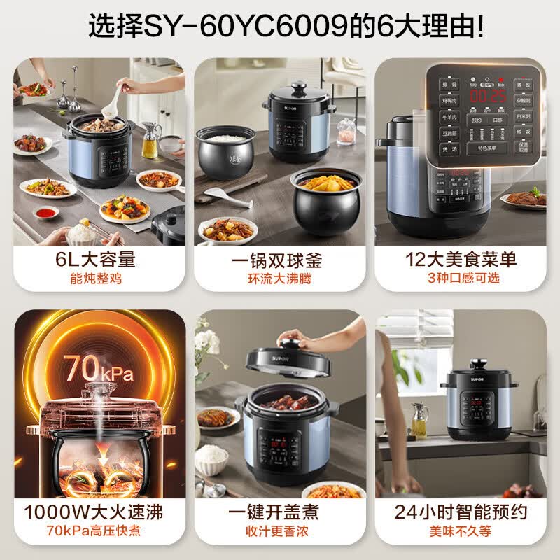 苏泊尔SY-60YC6009Q电压力锅图片