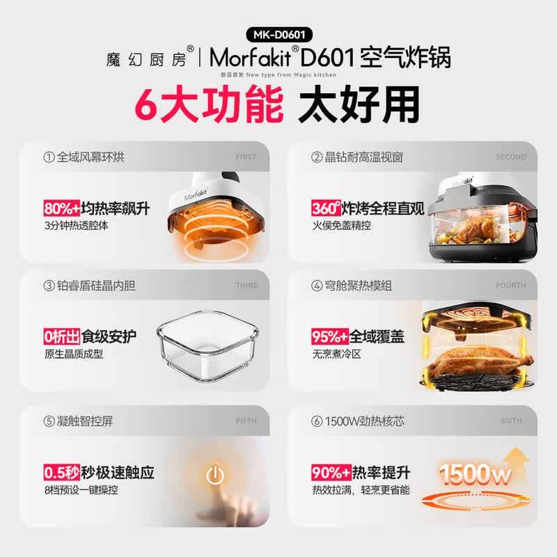 魔幻厨房MK-D00601空气炸锅图片