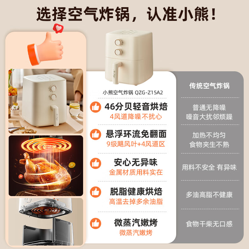 小熊QZG-Z15A2空气炸锅图片