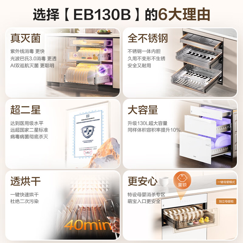 海尔EB130B消毒柜图片