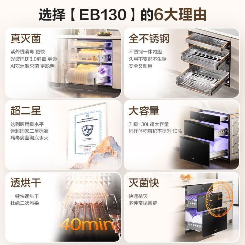 海尔EB130消毒柜图片