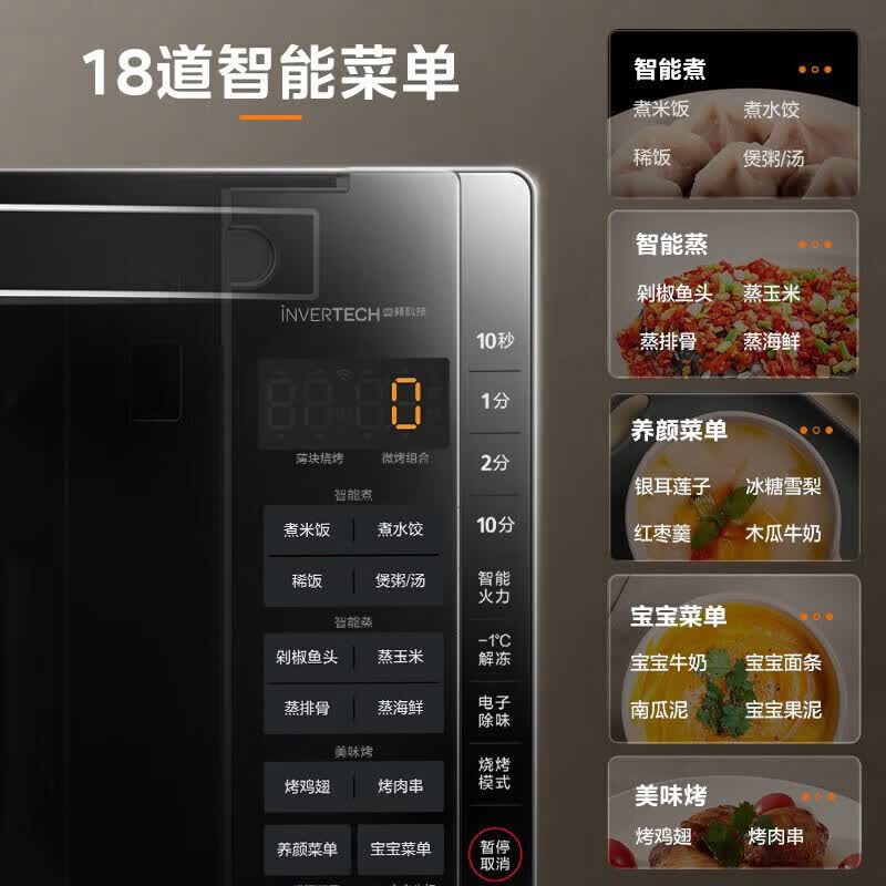 美的M3-208E黑色微波炉图片