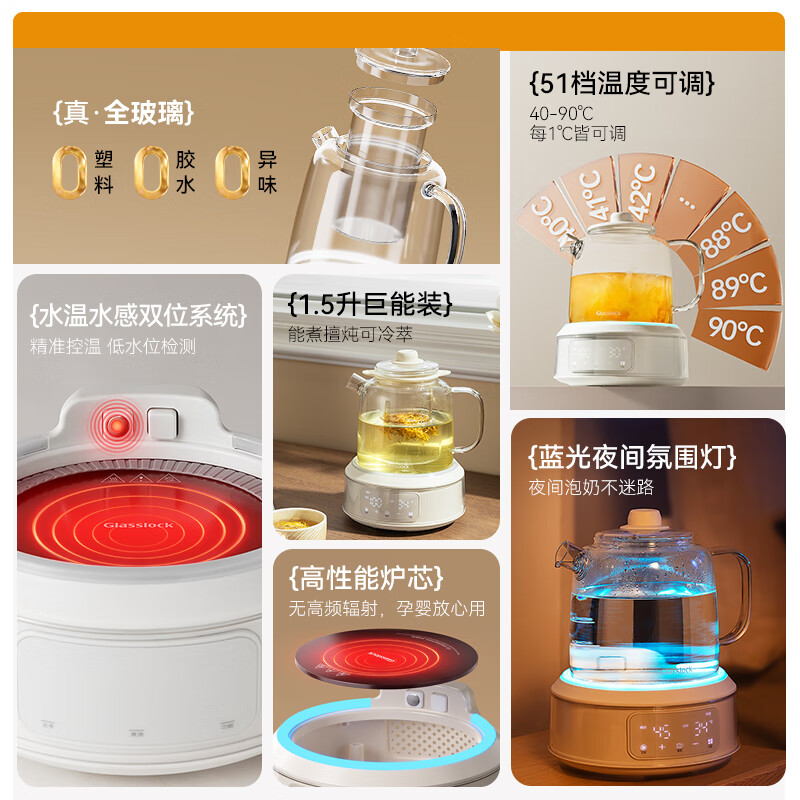GLASSLOCKGE-TE10BMB-1养生壶图片