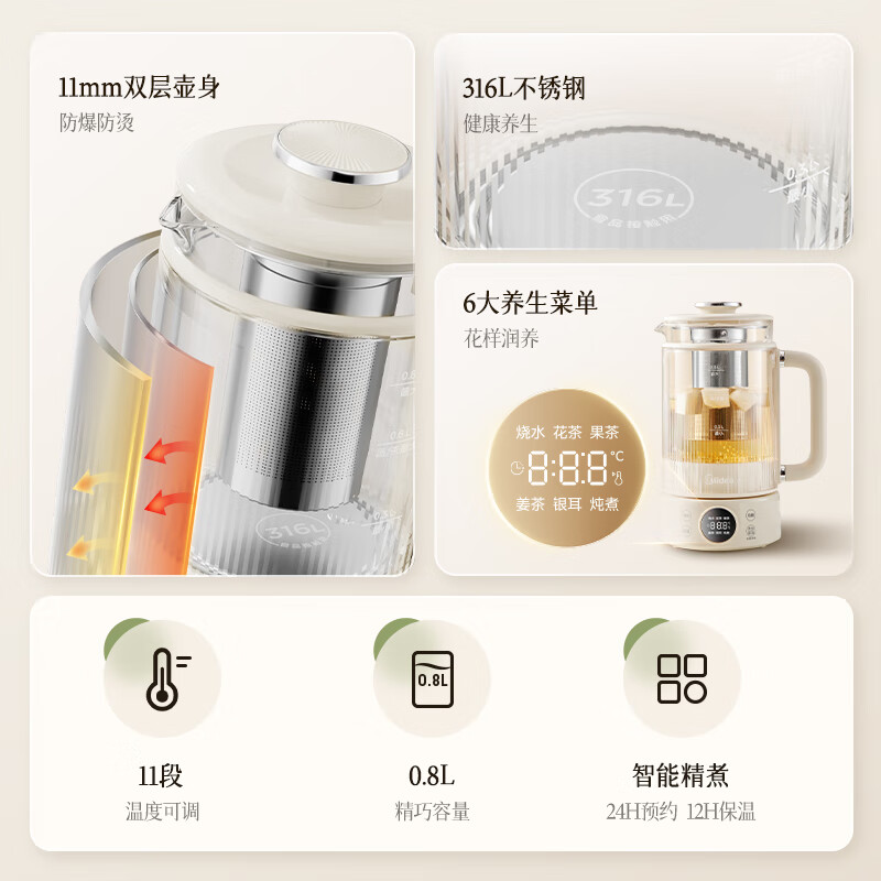 美的MK-YSAS0801养生壶图片
