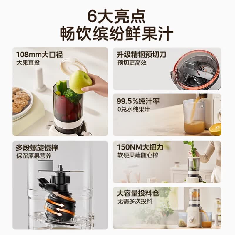 美的MJ-ZZ12W6-003立式原汁机图片
