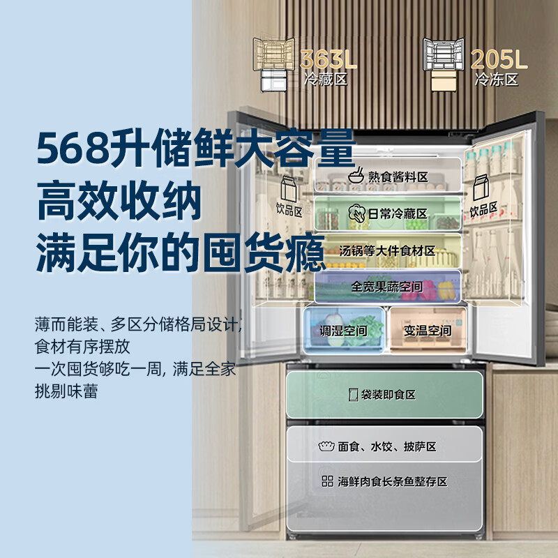 美的BCD-568WUFGPZM(X)冰箱图片