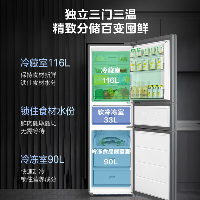 美的MR-251WTP冰箱图片