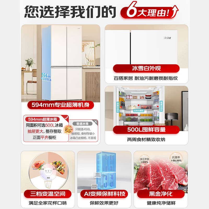 海尔BCD-500WGHTDEDWVU1冰箱图片