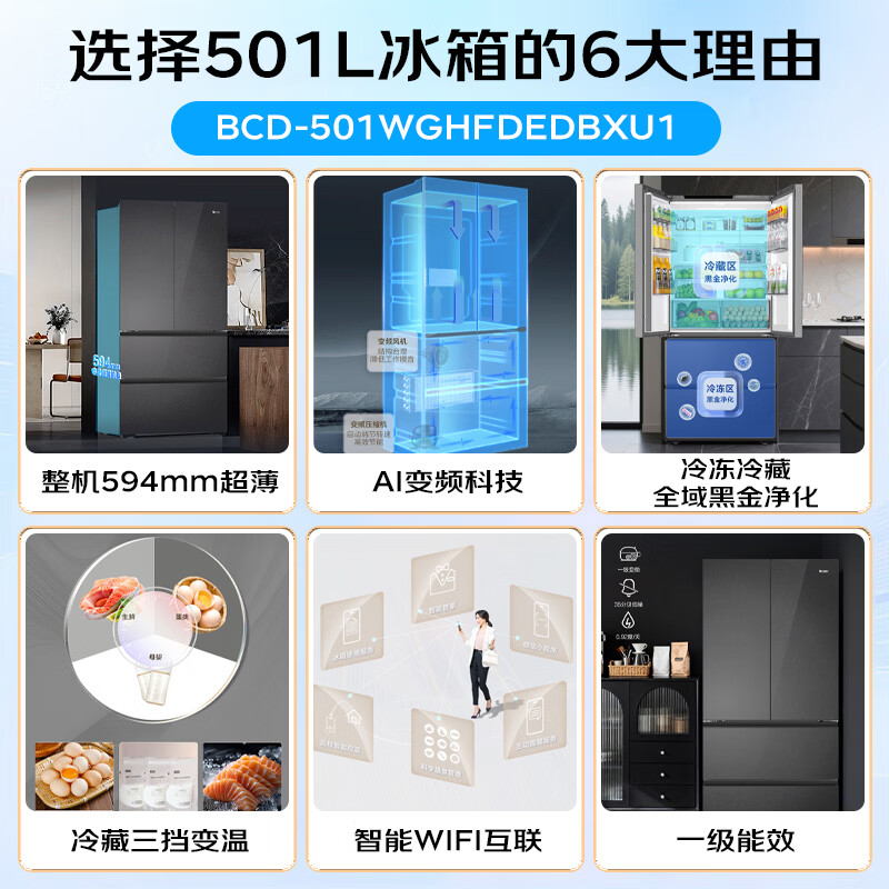 海尔BCD-501WGHFDEDBXU1冰箱图片