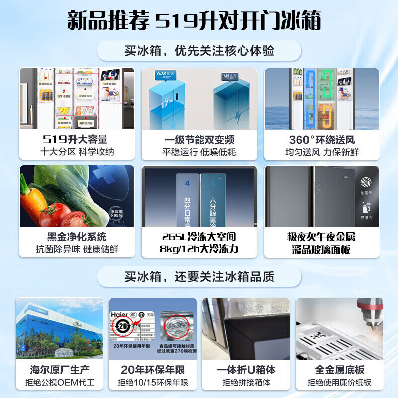 海尔BCD-519WLHSSEDGM冰箱图片