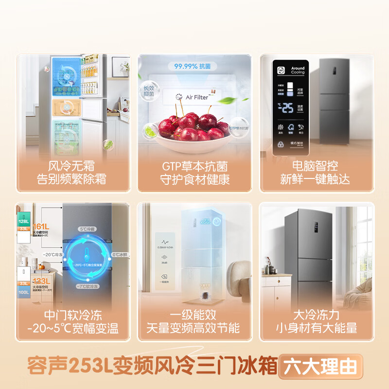 容声BCD-253WD16NPA冰箱图片