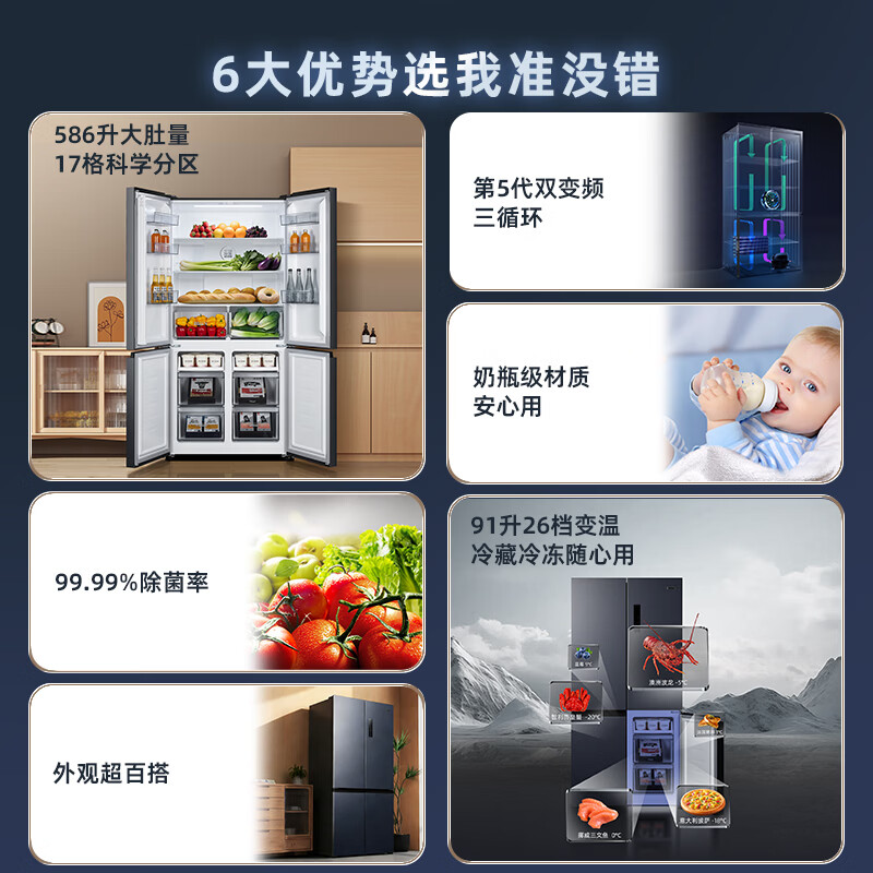 奥马586WDH/B冰箱图片