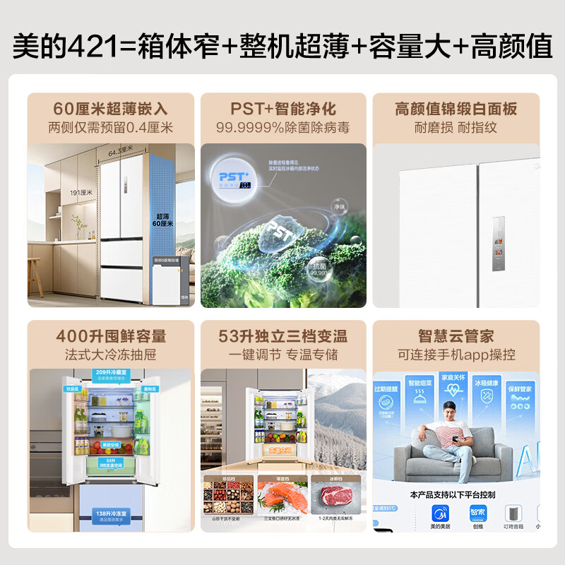美的MR-421WUFPZE冰箱图片