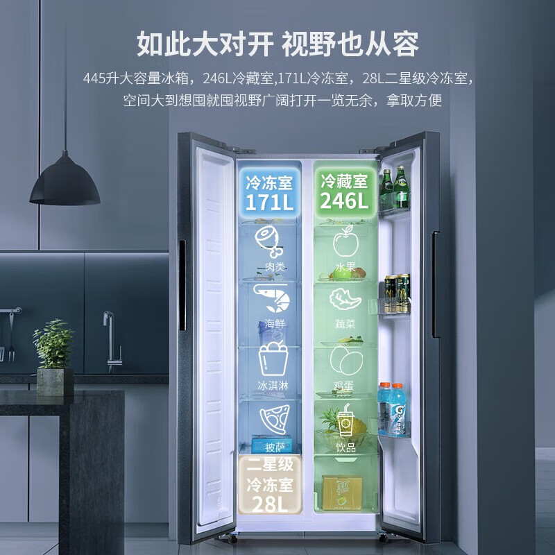 上菱BSE445PWL冰箱图片
