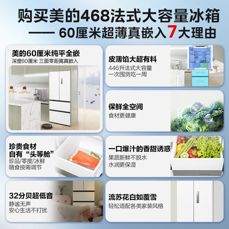 美的MR-468WUFPZE冰箱图片