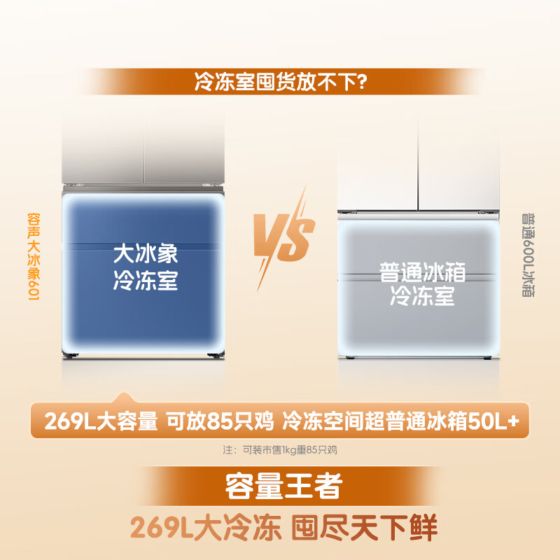 容声BCD-601Q50FZLBD冰箱图片