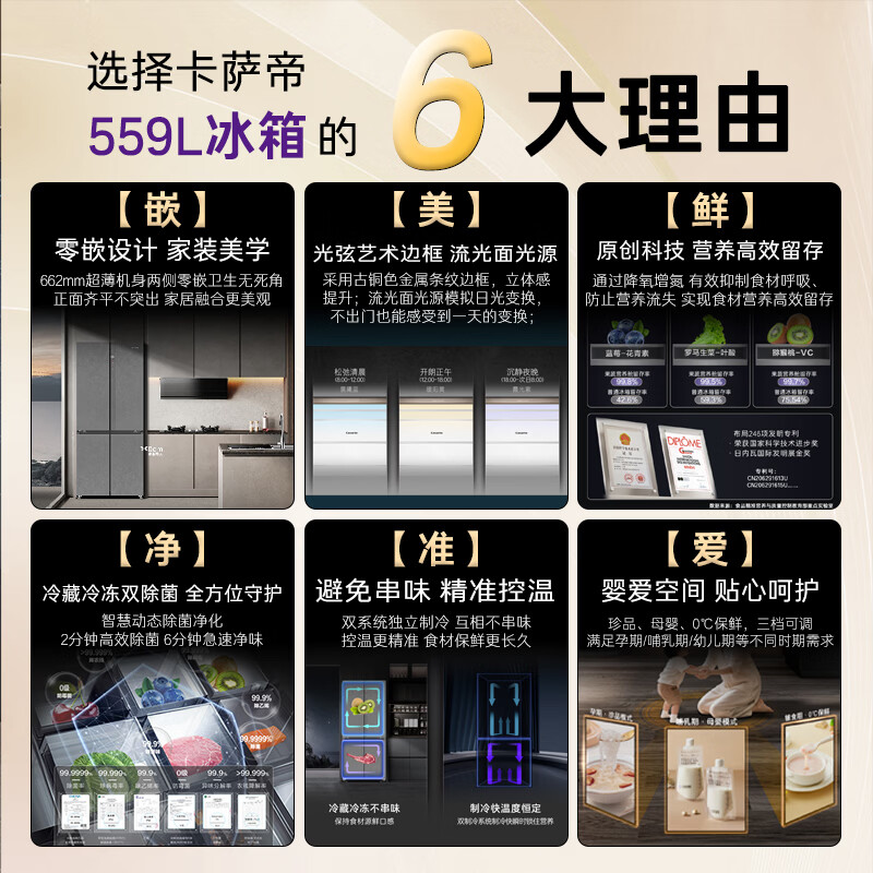 卡萨帝BCD-559WLCTDA4GUU1冰箱图片