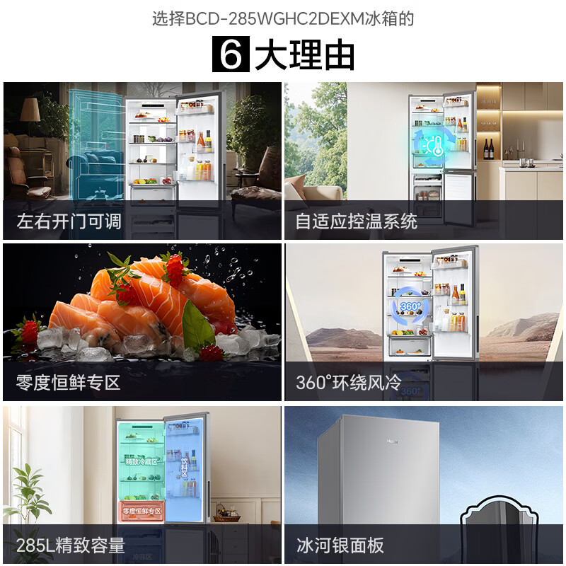 海尔BCD-285WGHC2DEXM冰箱图片