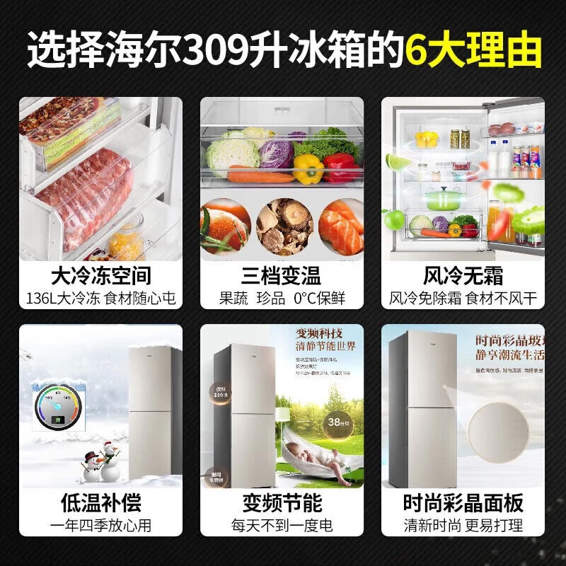 海尔BCD-309WMCO冰箱图片