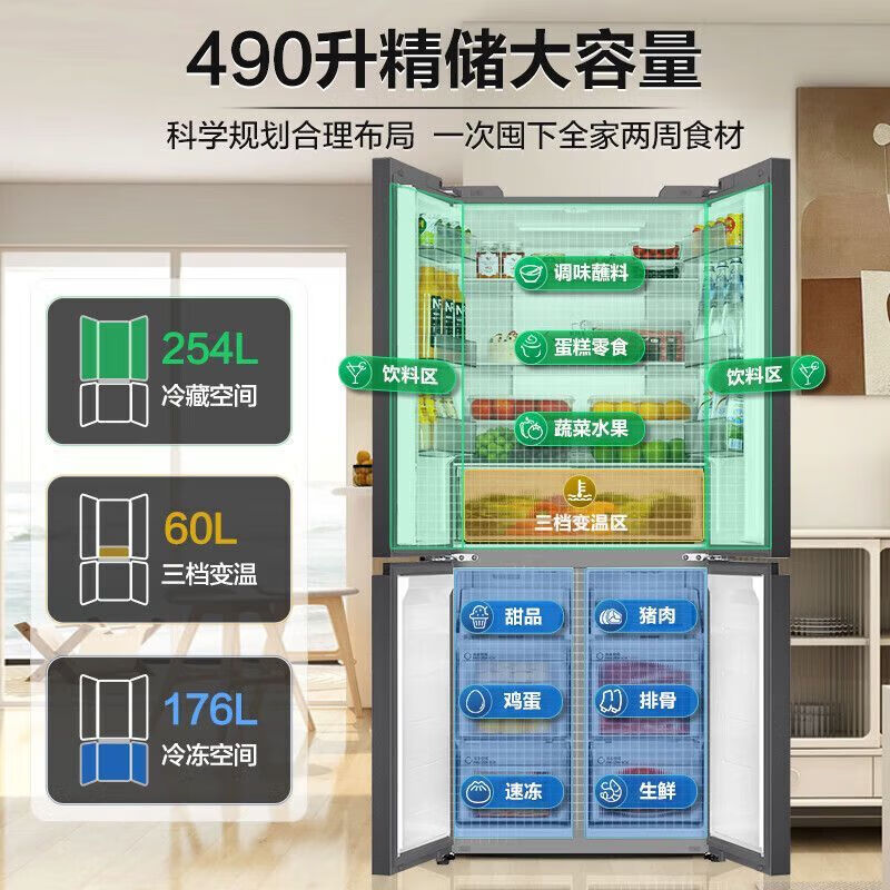 海尔BCD-490WGHTDDEDSD冰箱图片