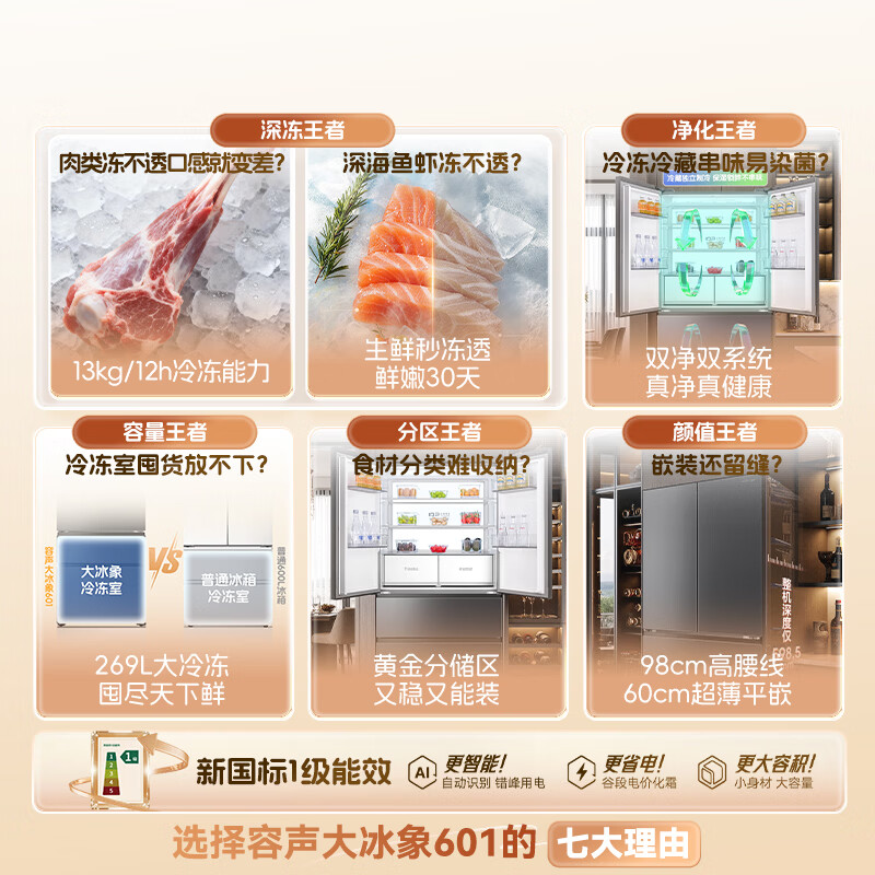 容声BCD-601Q50FZLBD冰箱图片