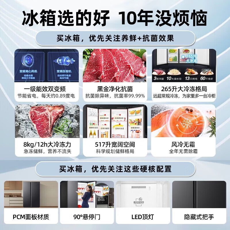 海尔BCD-517WLHSSEDSD冰箱图片