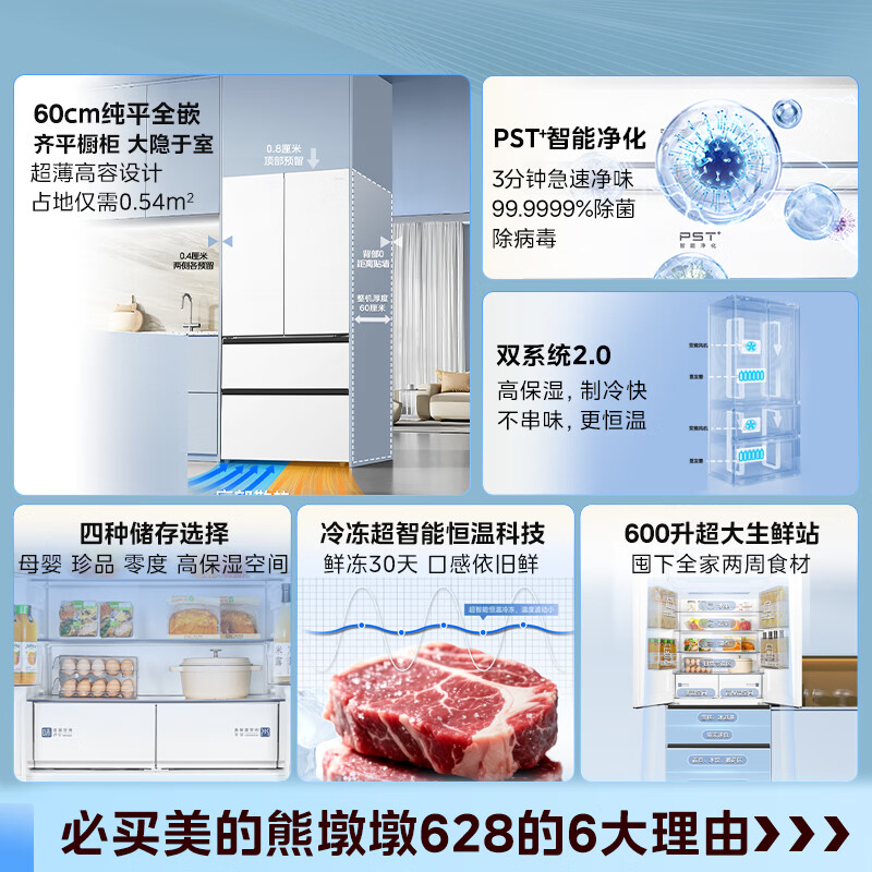 美的MR-628WUFPZE冰箱图片