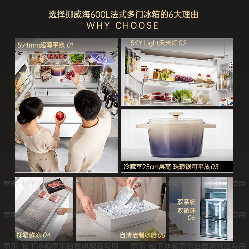 松下NR-60GTGE1-W冰箱图片