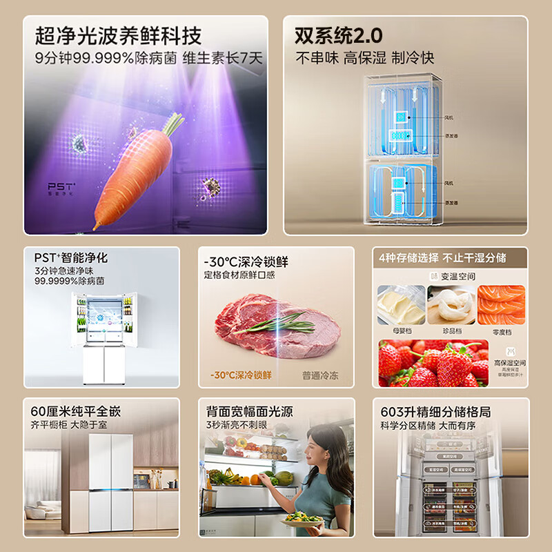 美的BCD-603WUSPZM(E)冰箱图片