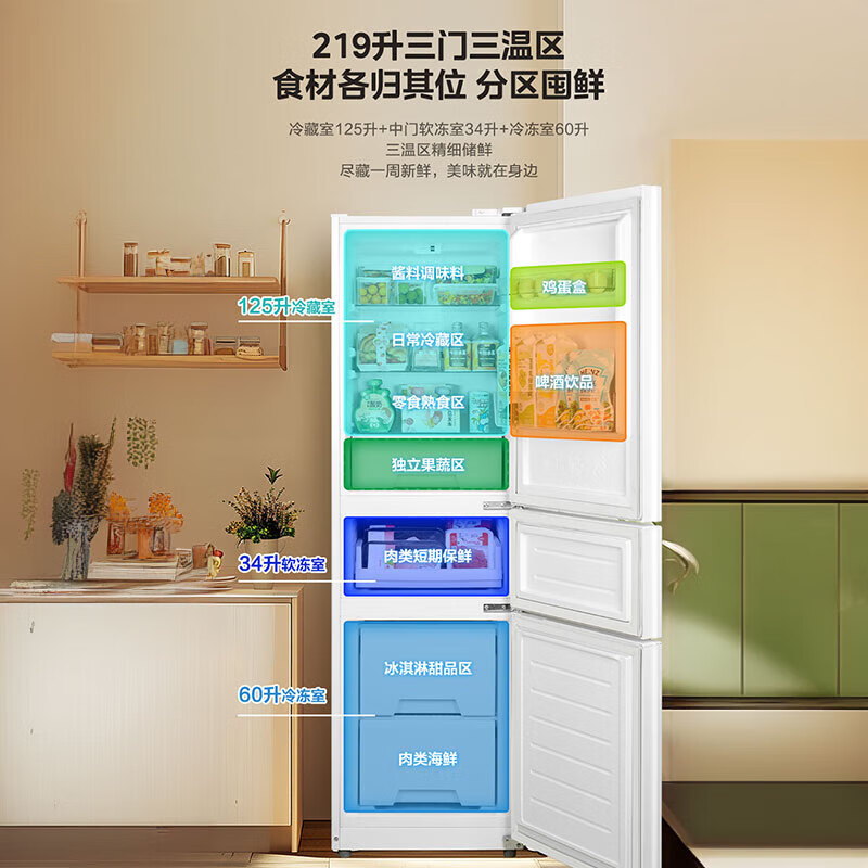 美的MR-230TE冰箱图片