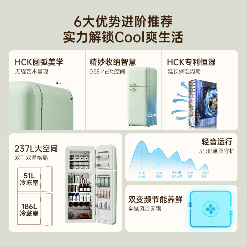 HCK哈士奇BCD-253RS冰箱图片