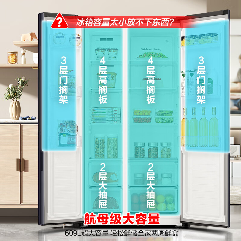 容声BCD-609WD11HP冰箱图片