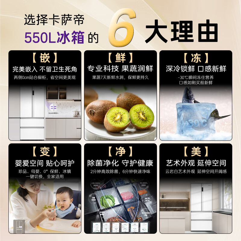卡萨帝BCD-550WGCFDM4WKU1冰箱图片