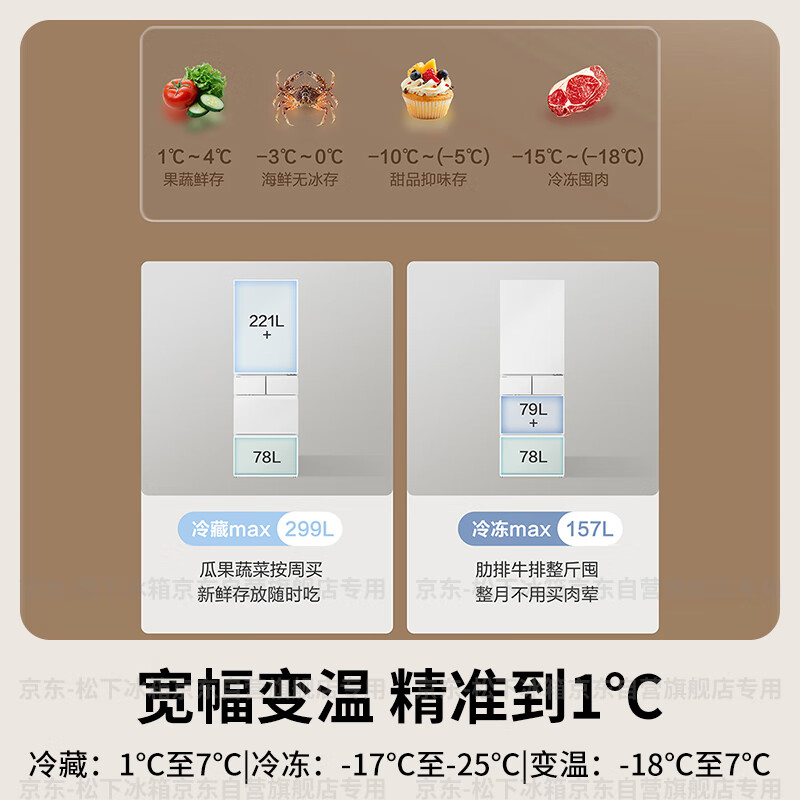 松下NR-JE41PXA-W冰箱图片