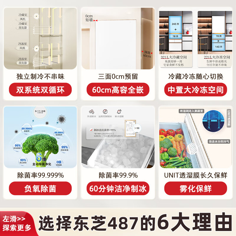 东芝GR-RM487WI-PG1B3冰箱图片