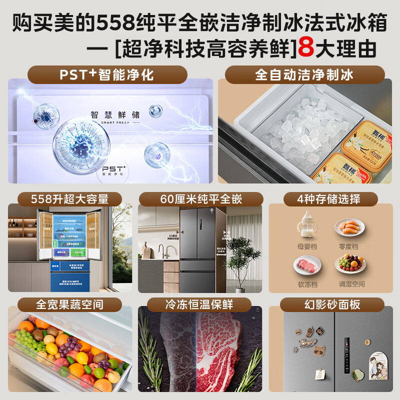 美的BCD-558WUFIPZM(E)冰箱图片